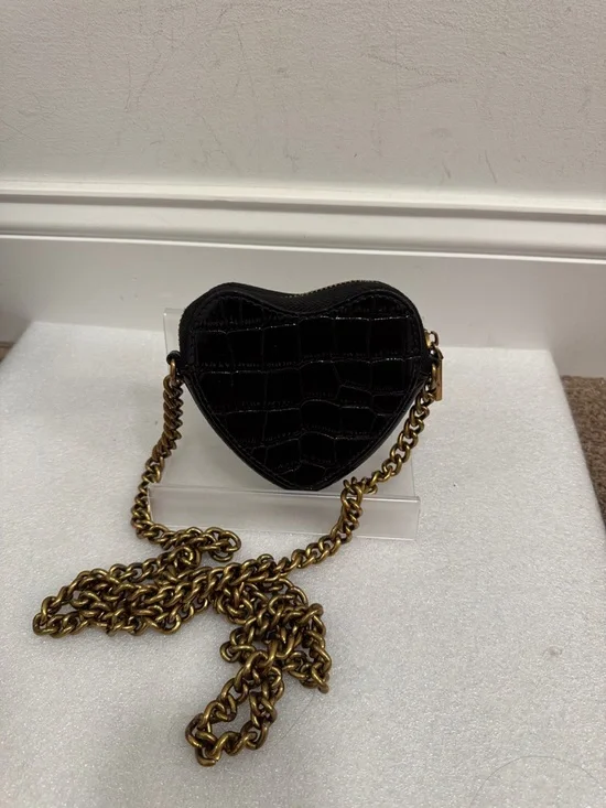 Kurt Geiger London Micro Heart Crossbody bag black embossed leather - Picture 6 of 9